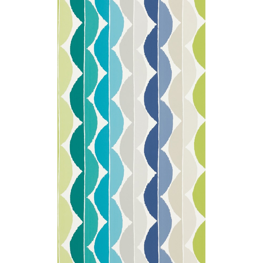 Yoki Retro Wallpaper 110827 by Scion in Marine Azure Blue